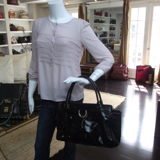 Patent D Gold Tote Black
