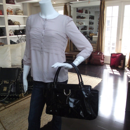 Gucci Patent D Gold Tote Black 2 of 10