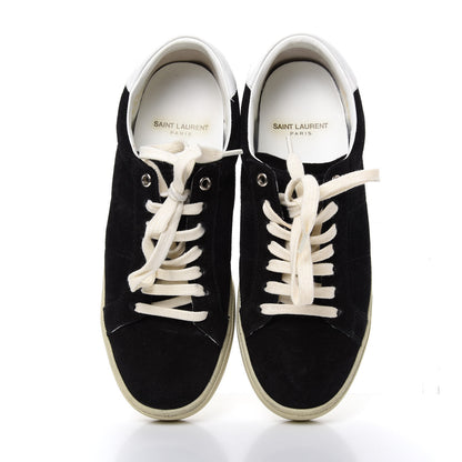 Saint Laurent Distressed Suede Womens Court Classic Sneakers 38 Black 5 of 11