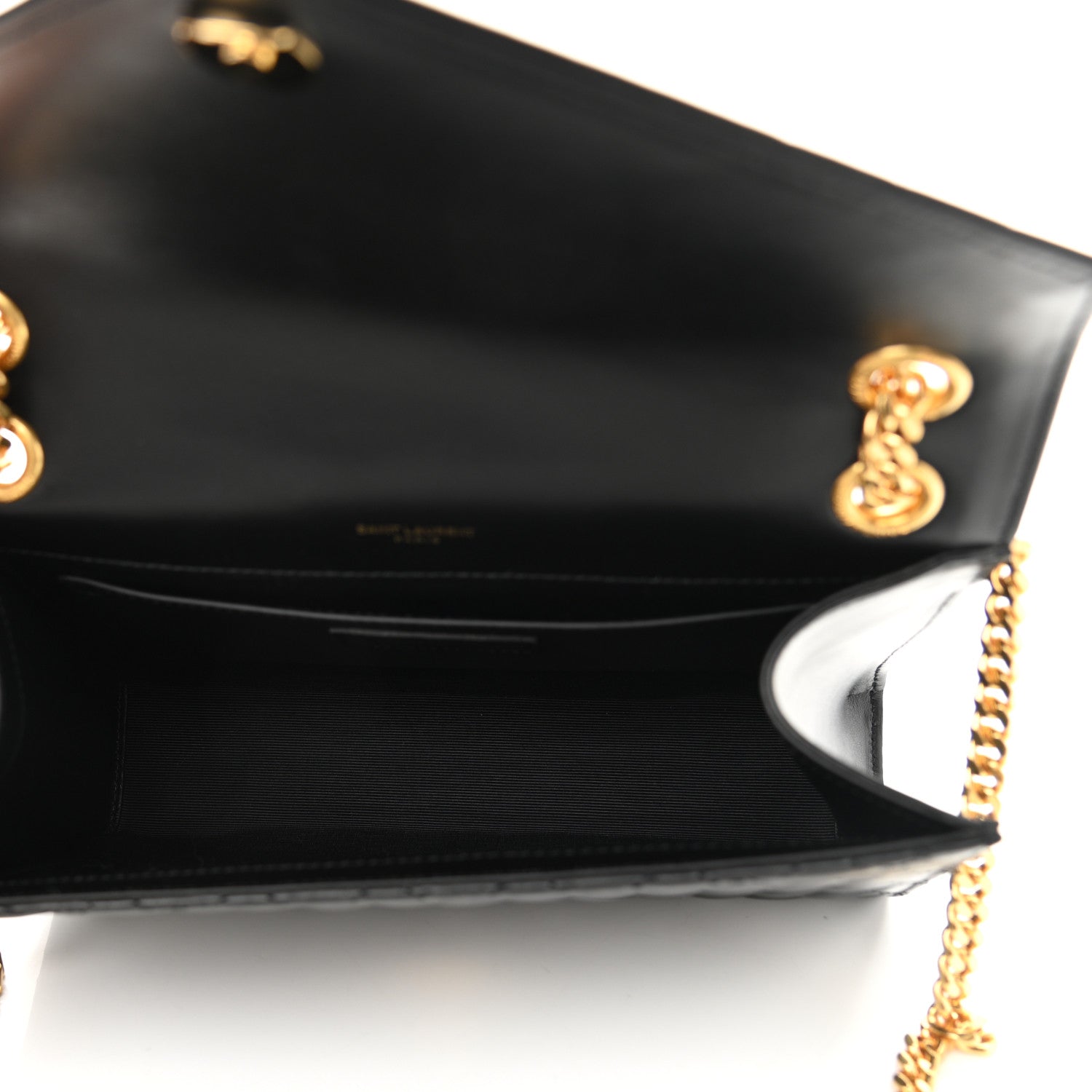 Saint Laurent Grain De Poudre Textured Mixed Matelasse Triquilt Medium Monogram Satchel Black 7 of 11