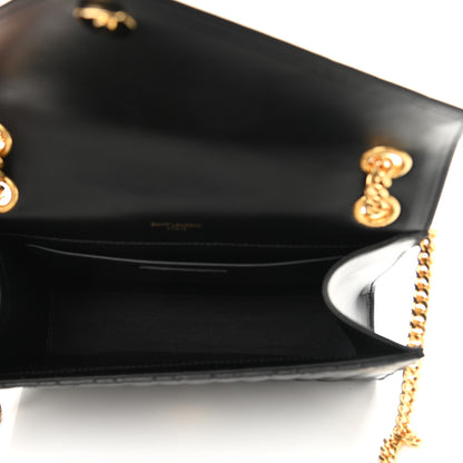 Saint Laurent Grain De Poudre Textured Mixed Matelasse Triquilt Medium Monogram Satchel Black 7 of 11