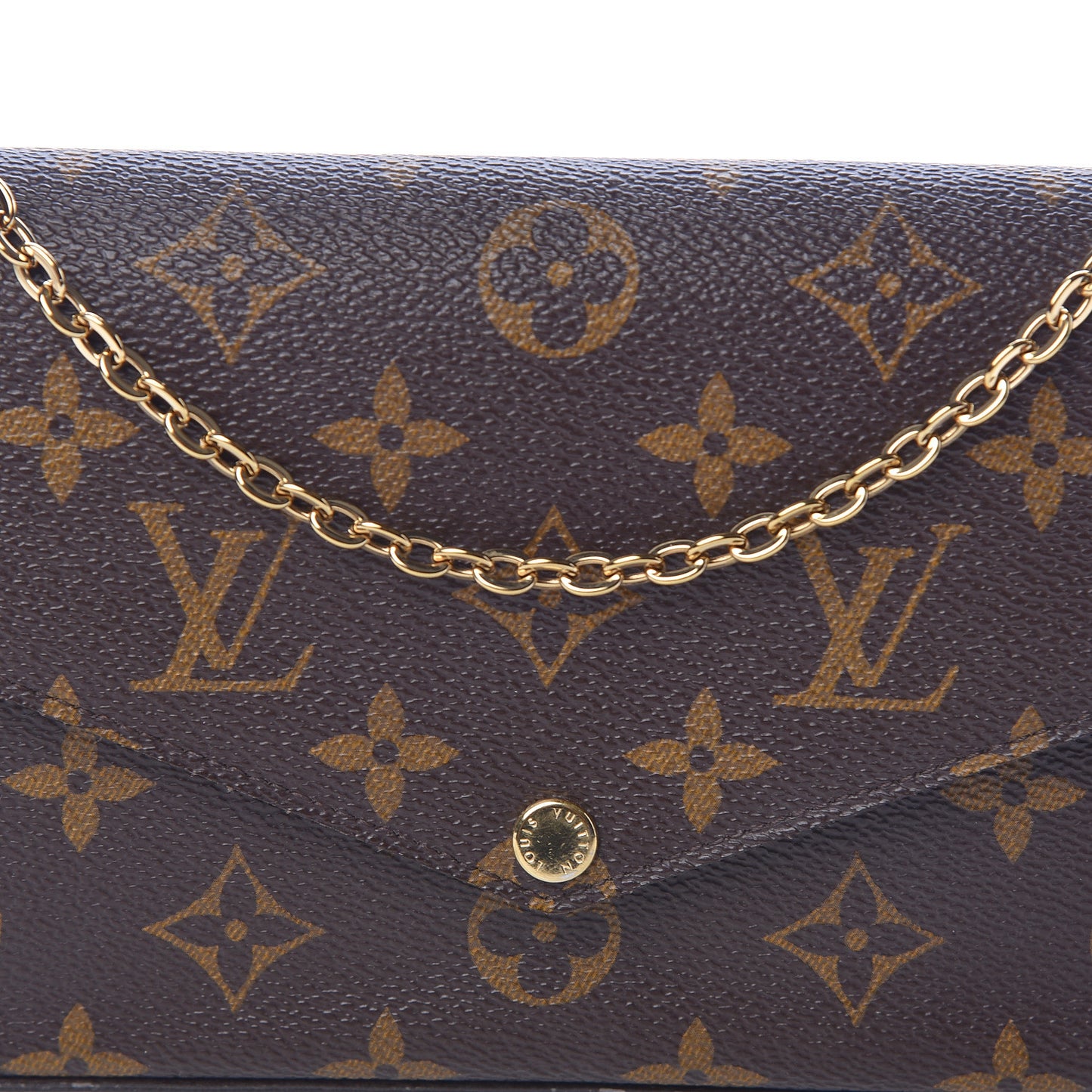 Monogram Pochette Felicie Chain Wallet Fuchsia