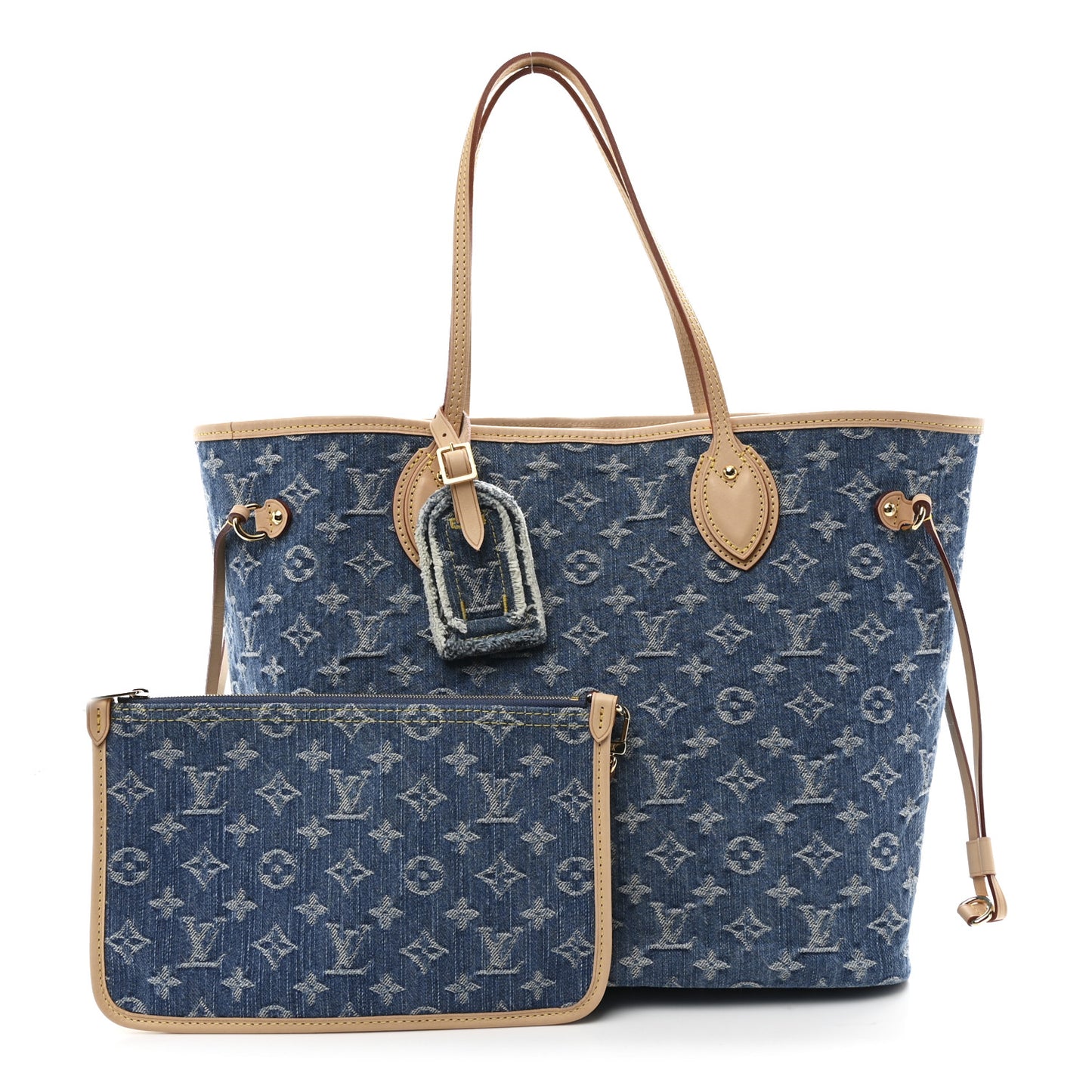 Monogram Denim Neo Neverfull MM Blue