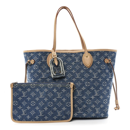 Louis Vuitton Monogram Denim Neo Neverfull MM Blue 3 of 10