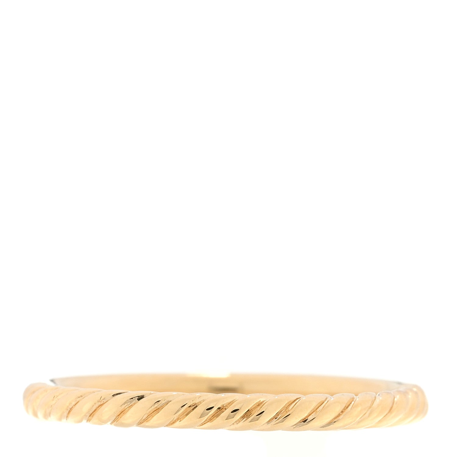 David Yurman 18K Yellow Gold Diamond 2mm Cable Collectibles Band Ring 54 7 3 of 4