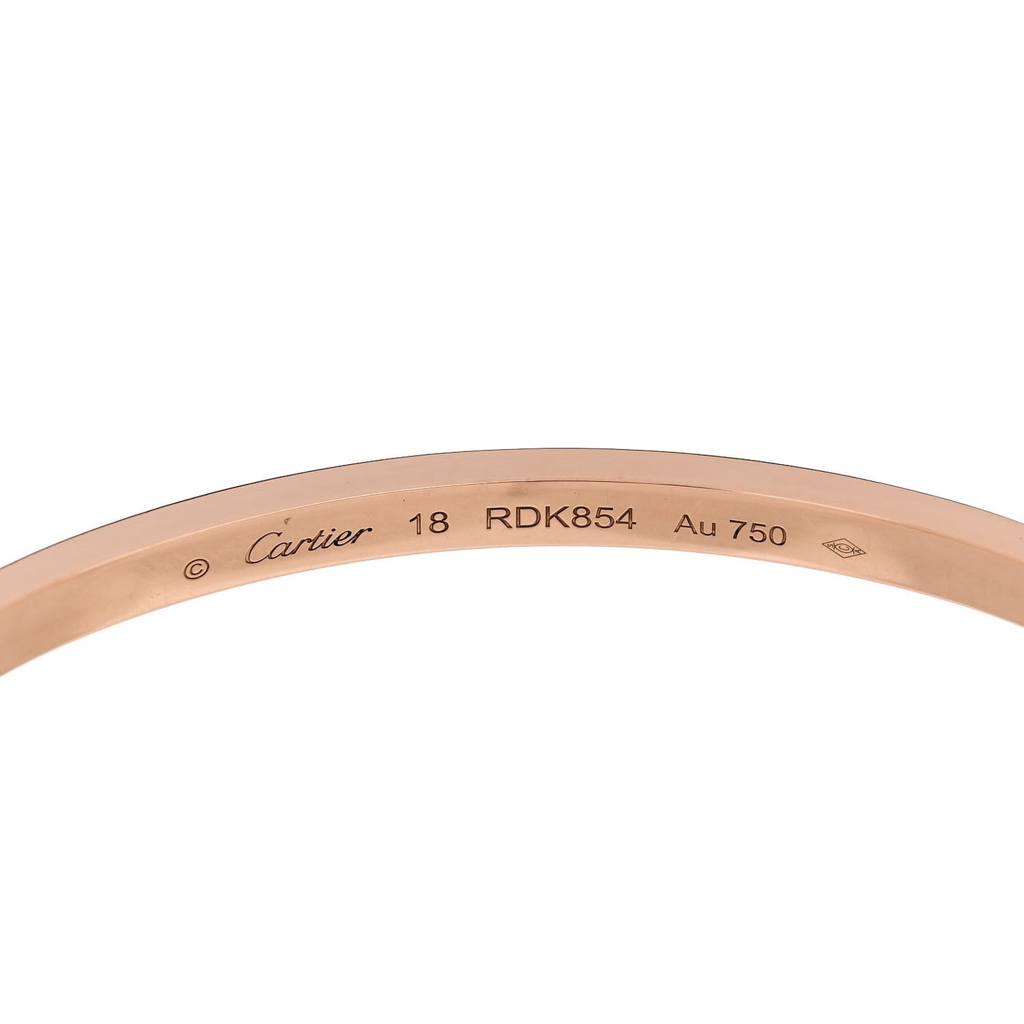 18K Pink Gold 6 Diamond Small LOVE Bracelet 18