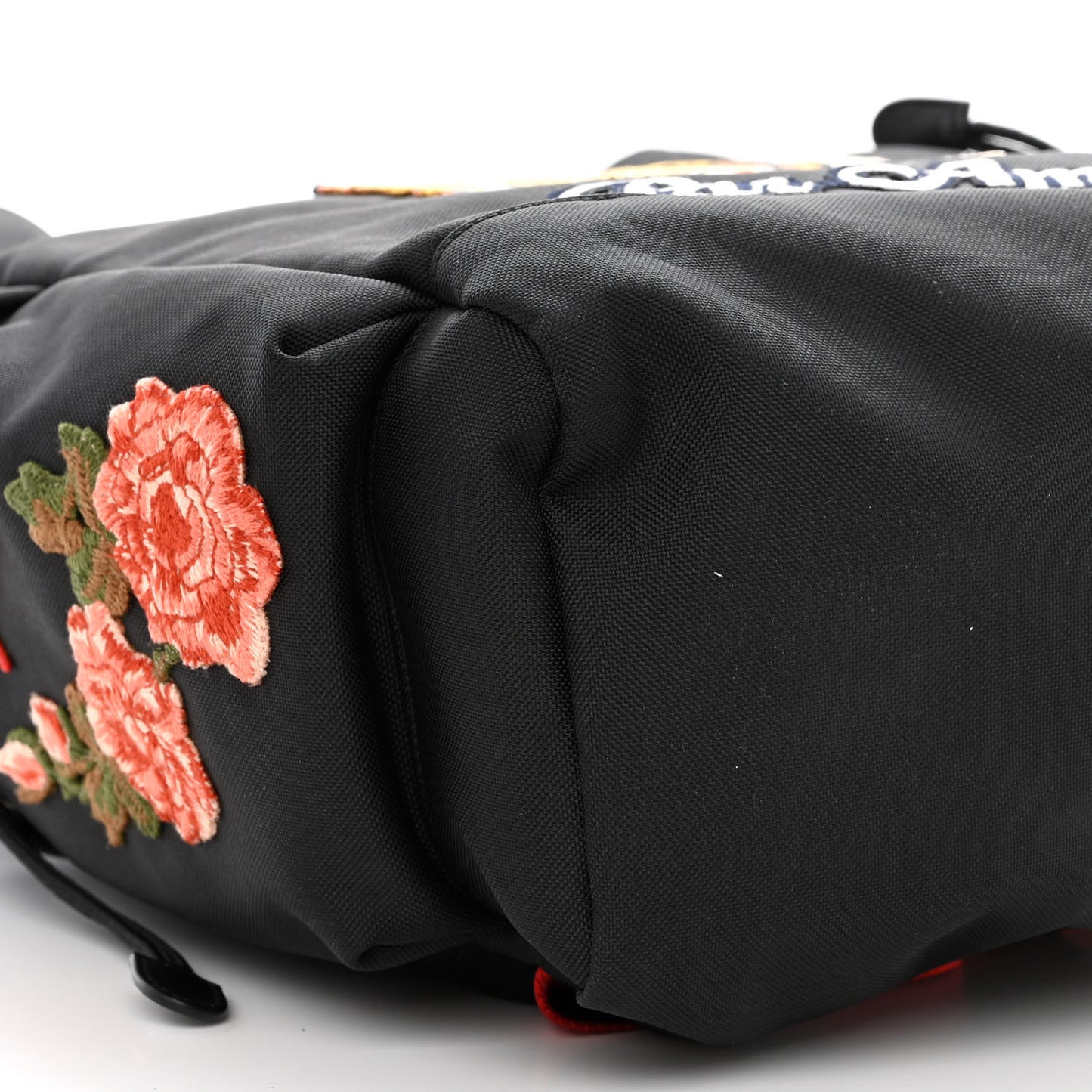Techno Canvas Web L'Aveugle Par Amour Embroidered Double Buckle Backpack Black