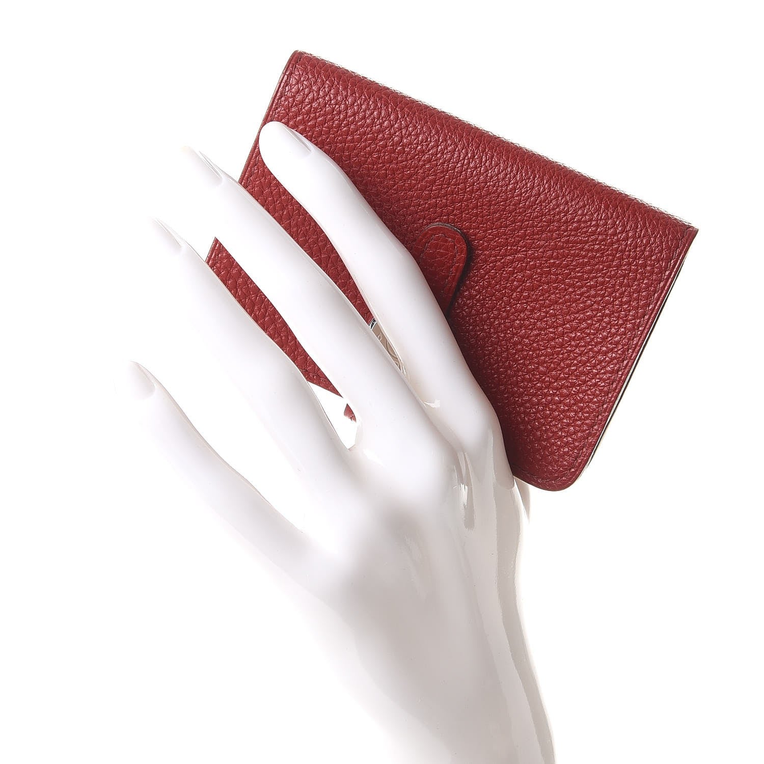 Hermes Togo Dogon Card Case Rouge Garance 2 of 8