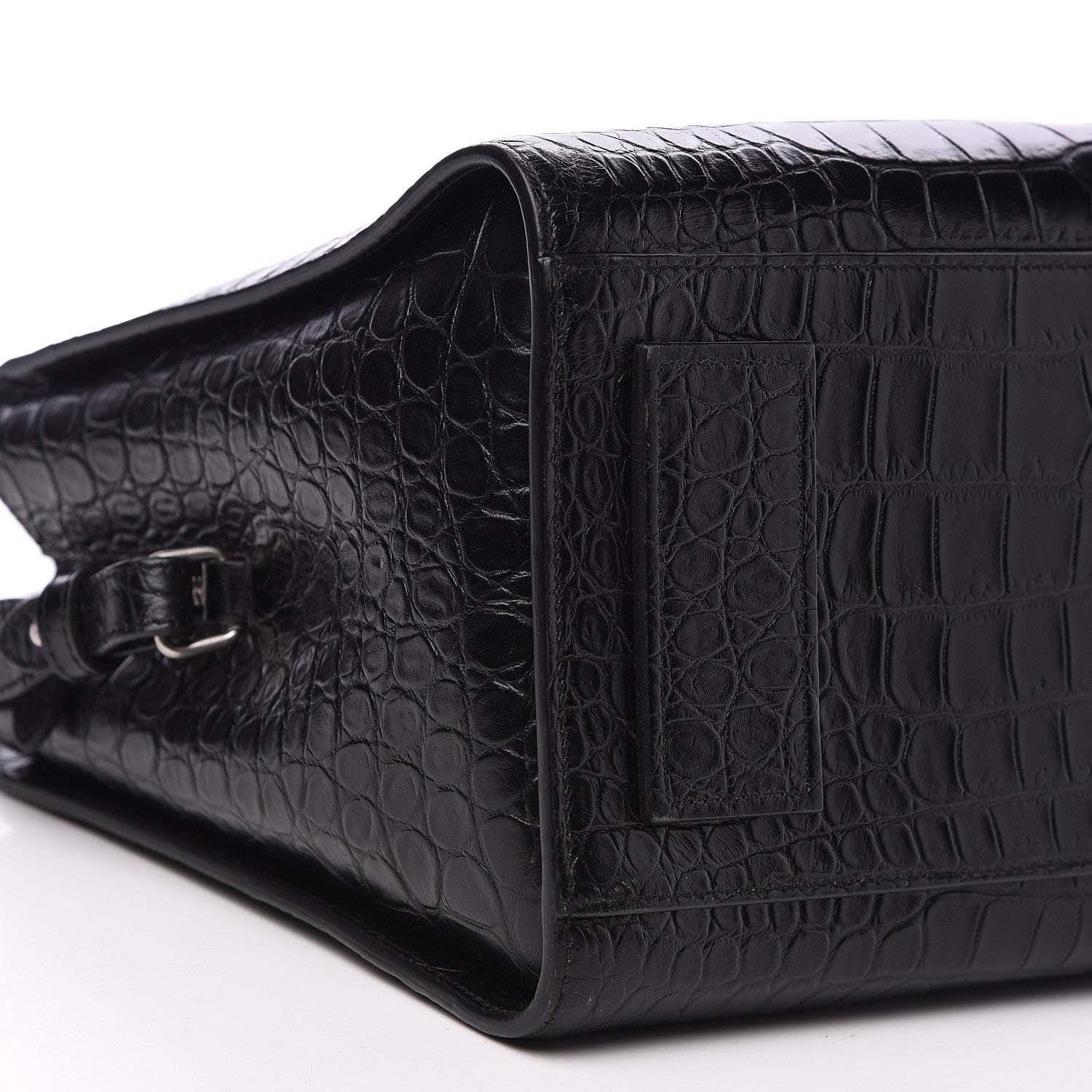Saint Laurent Calfskin Crocodile Embossed Large Jane Tote Bag Black 7 of 8