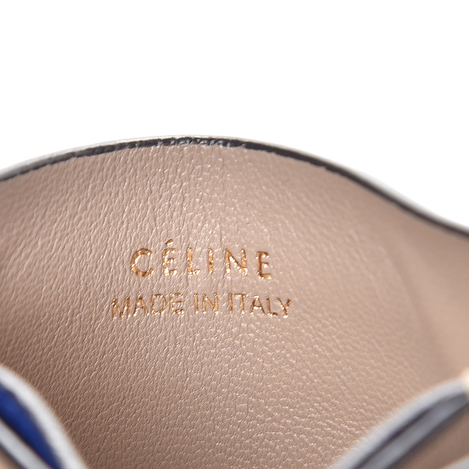 Celine Drummed Calfskin Gusset Card Holder Indigo 7 of 7