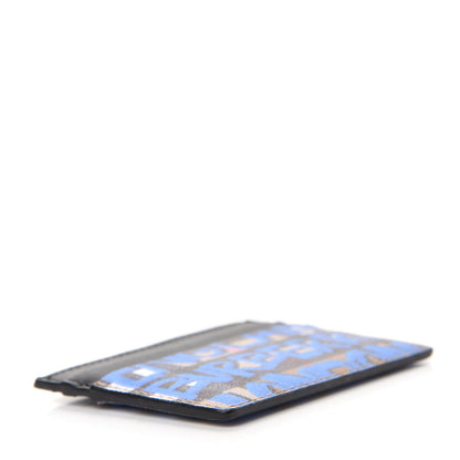 Burberry Calfskin Vintage Check Graffiti Print Card Holder Blue 4 of 8