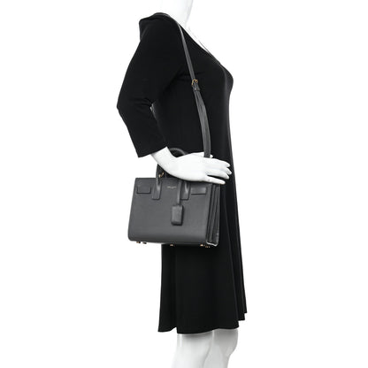 Saint Laurent Grained Calfskin Nano Sac de Jour Fog 2 of 10