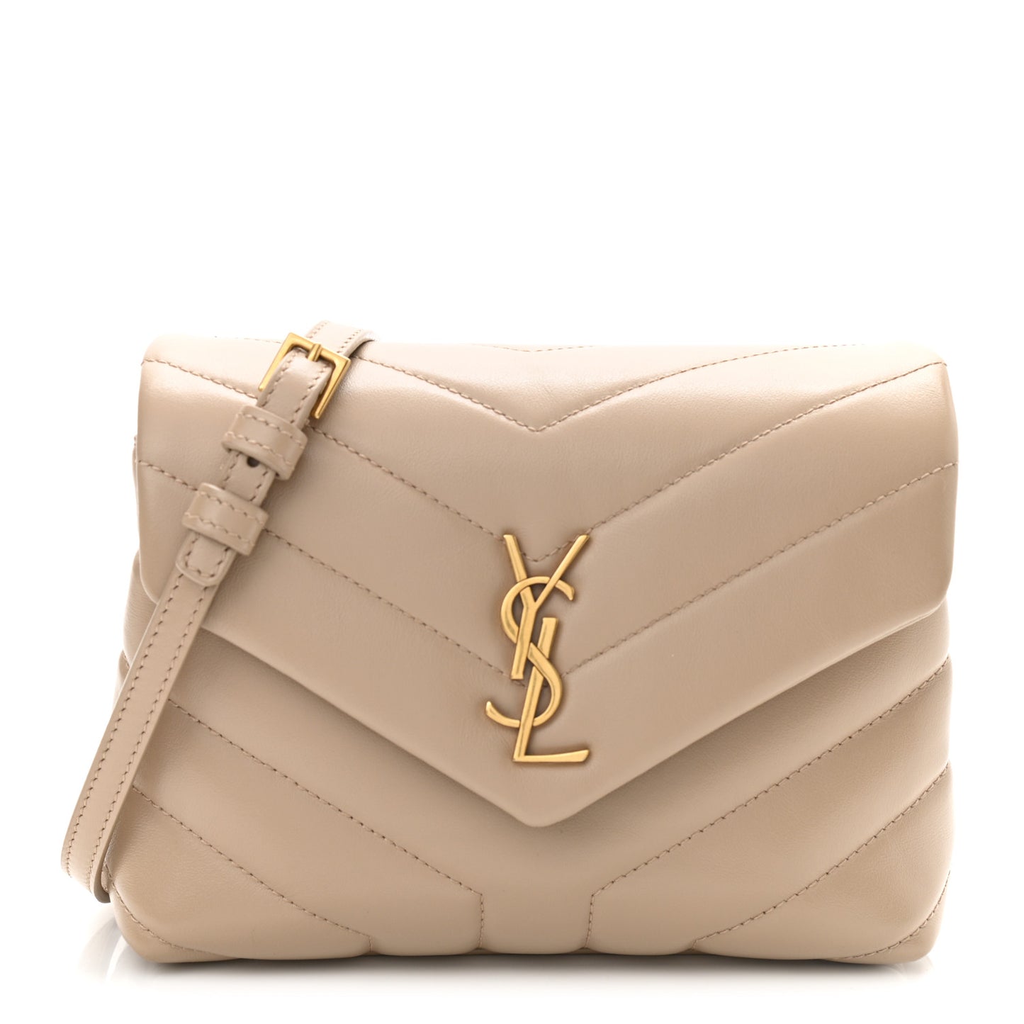 Calfskin Y Quilted Monogram Toy Loulou Crossbody Bag Latte
