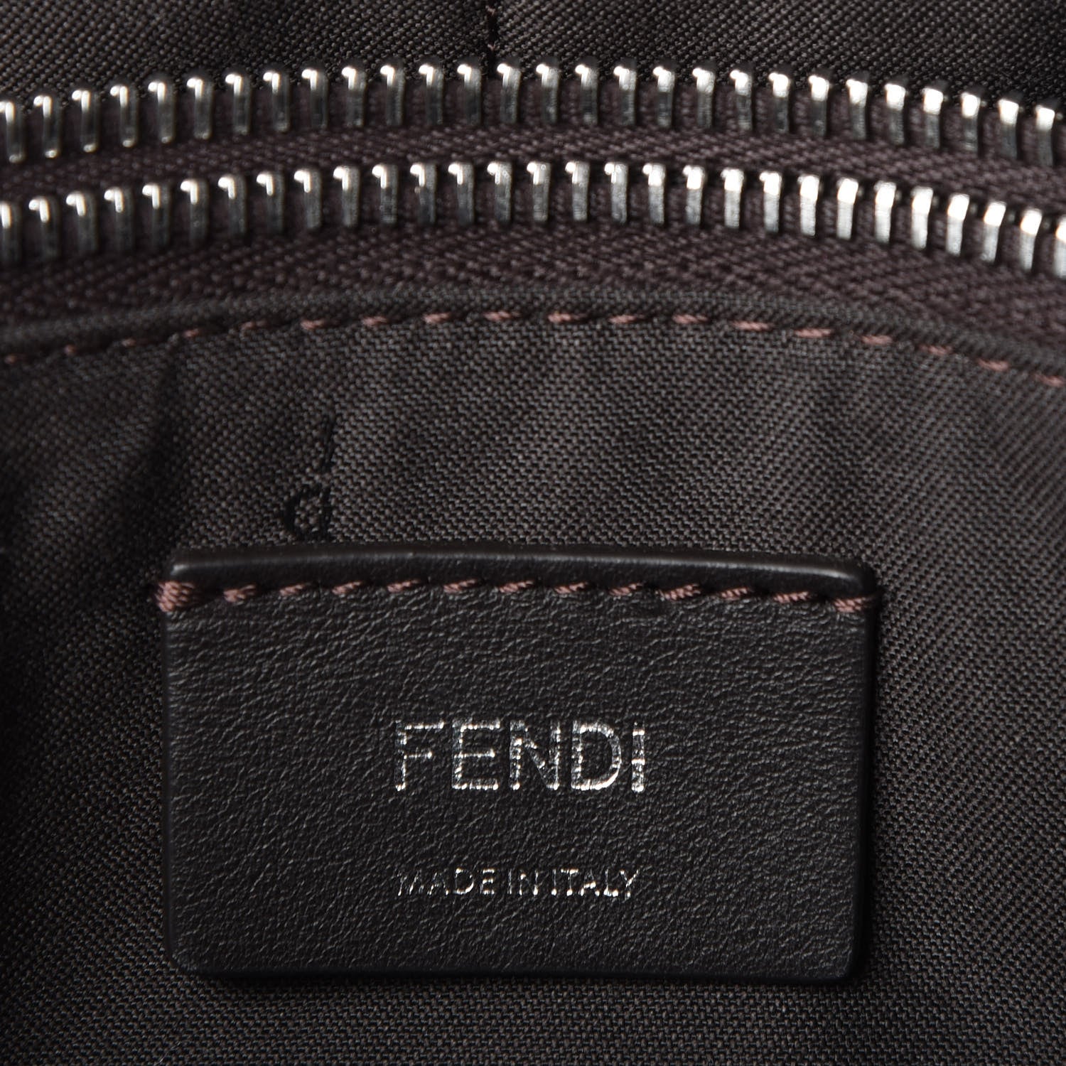 Fendi Vitello Dolce Bi-Color FF 1974 Embossed Medium By The Way Boston Bag Nebula Maya Black 7 of 13