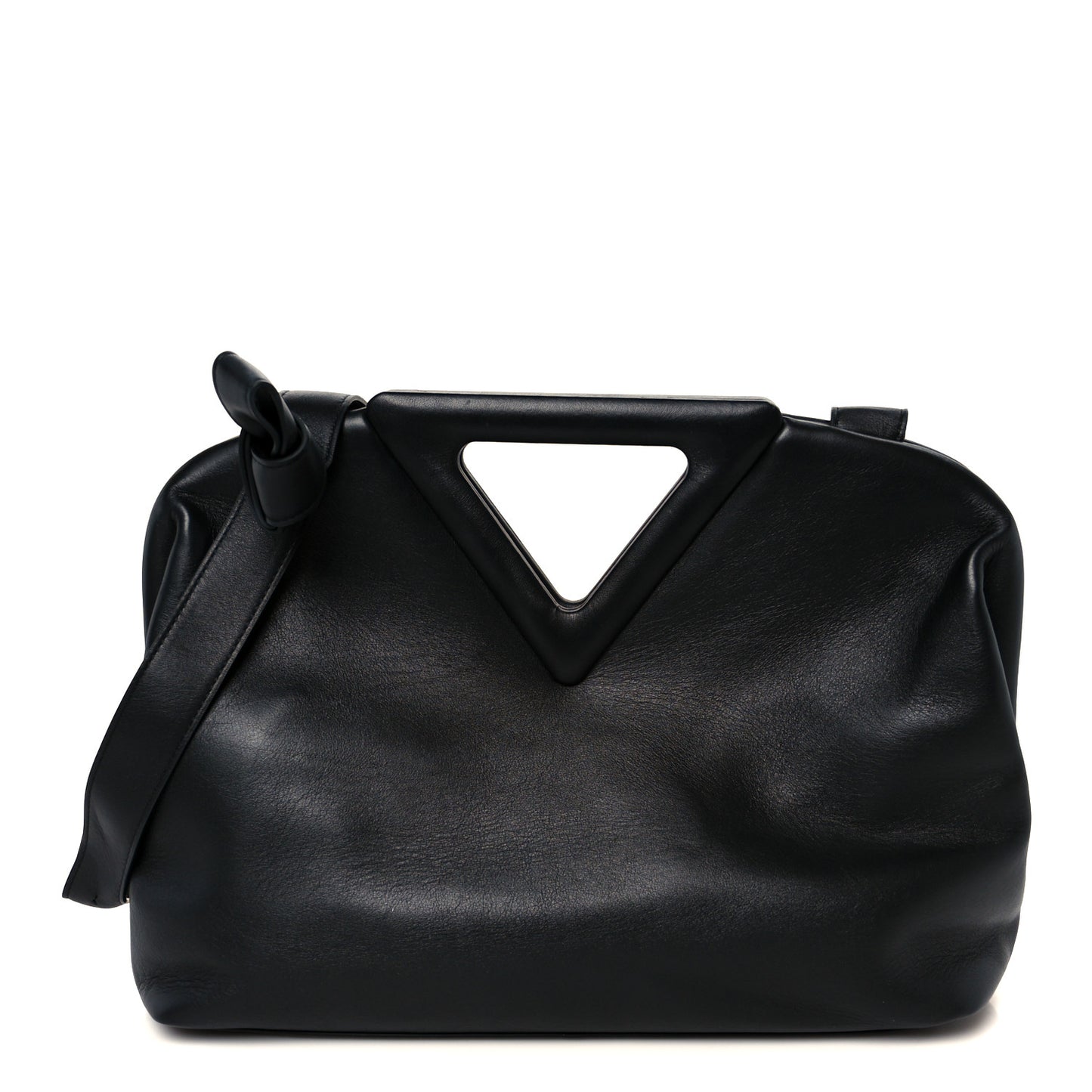 Calfskin Medium The Point Triangle Bag Black
