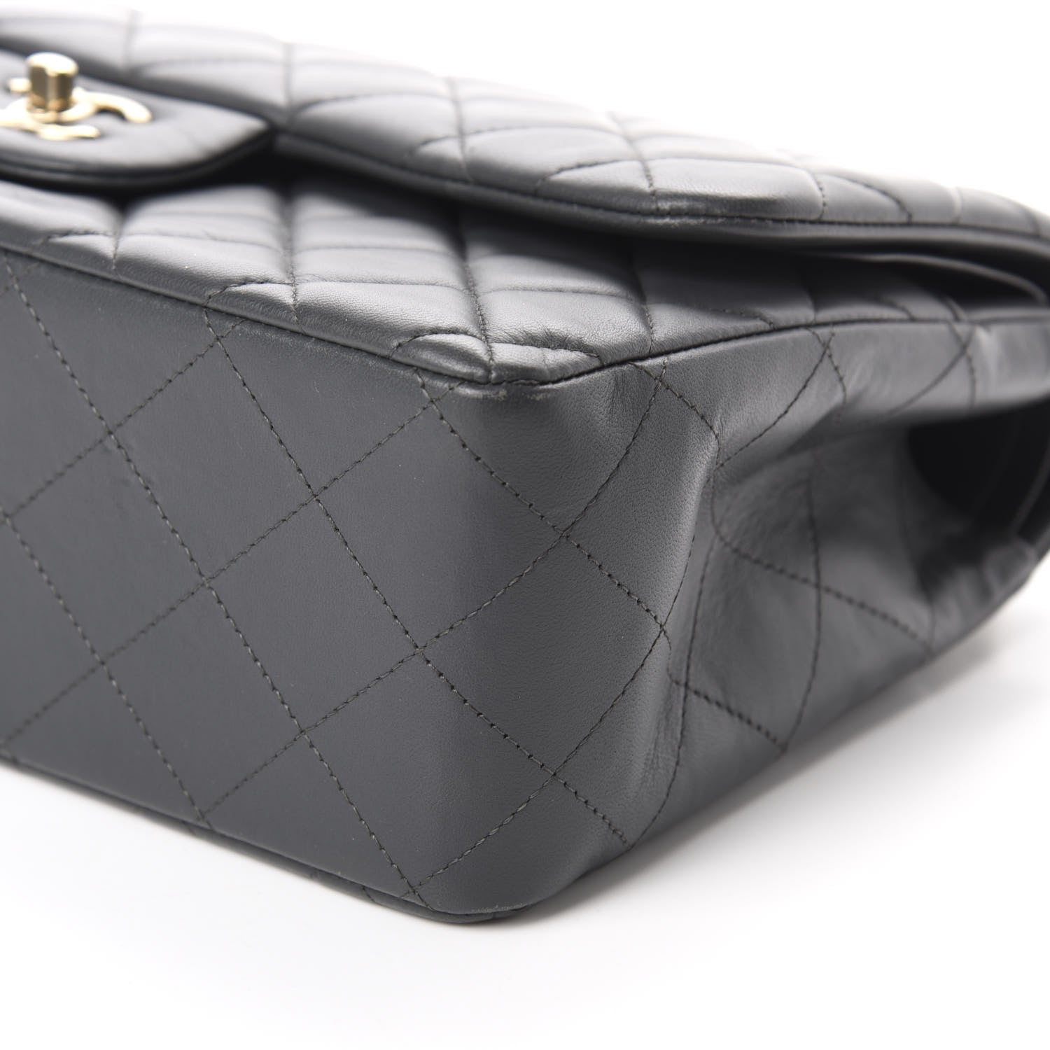 Chanel Lambskin Quilted Jumbo Double Flap Dark Grey 7 of 15