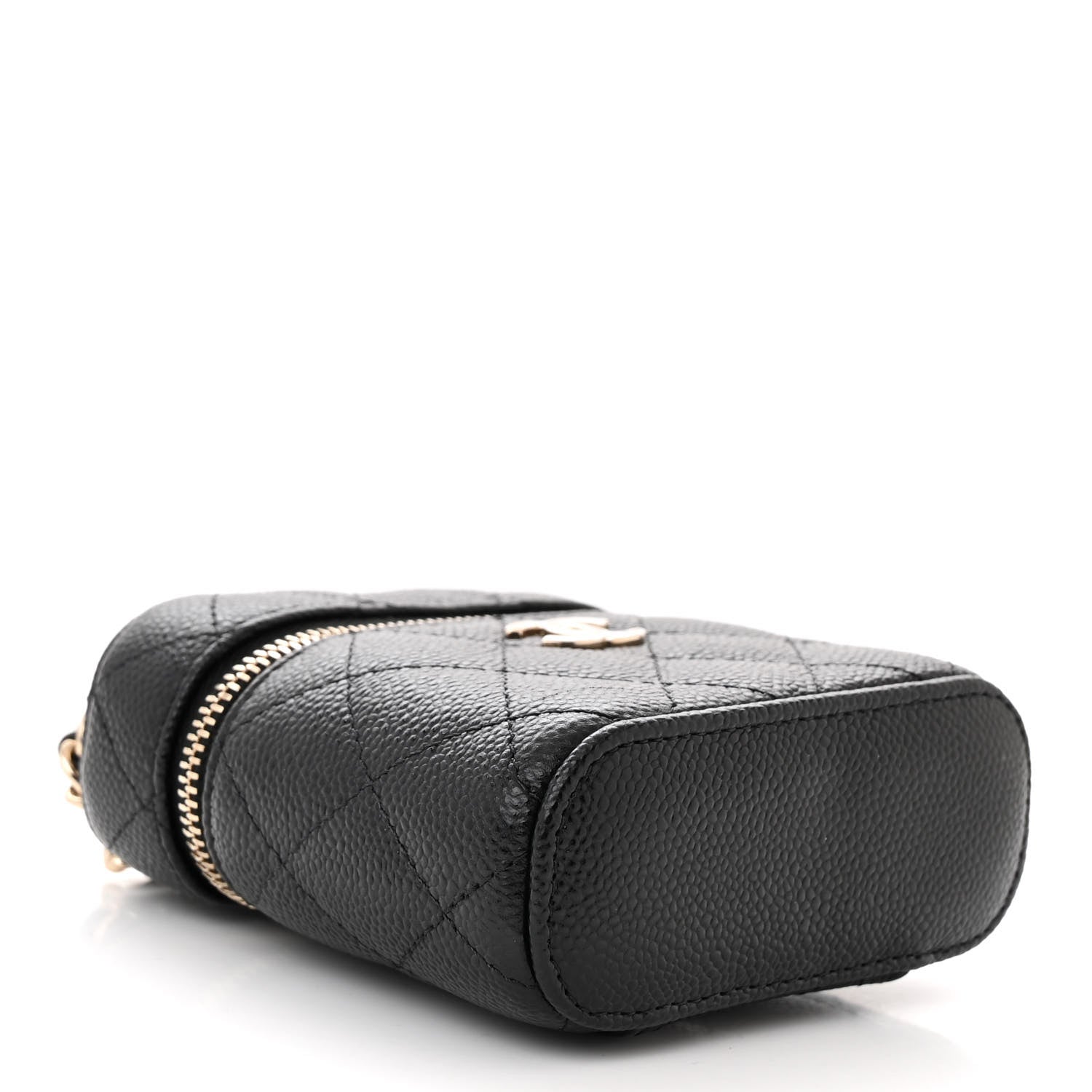 Chanel Caviar Quilted Top Handle Mini Vanity Case With Chain Black 4 of 11
