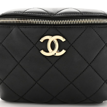Chanel Lambskin Quilted Resin Bi-Color Waist Bag Fanny Pack Black 8 of 13