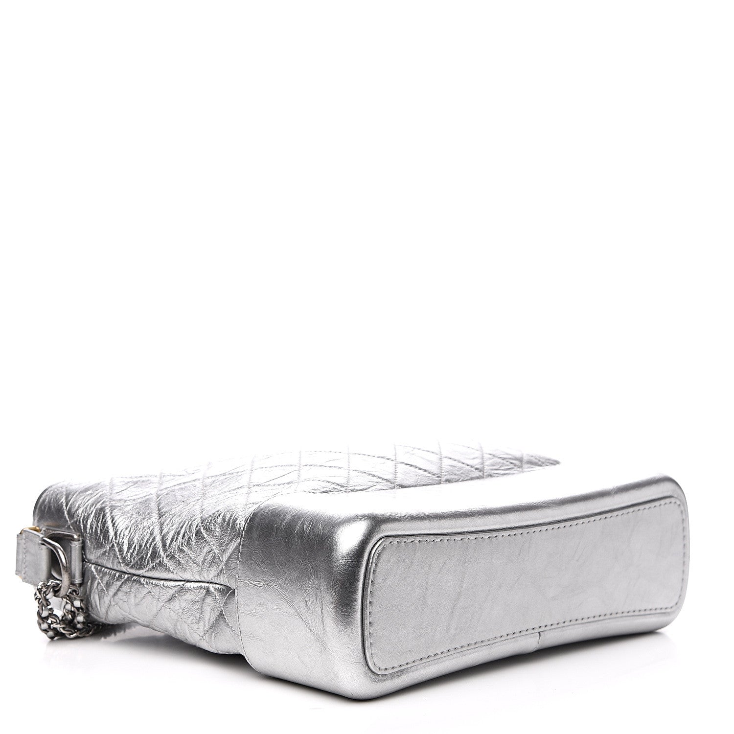 Chanel Metallic Lambskin Calfskin Quilted Large Gabrielle Hobo Silver 3 of 10