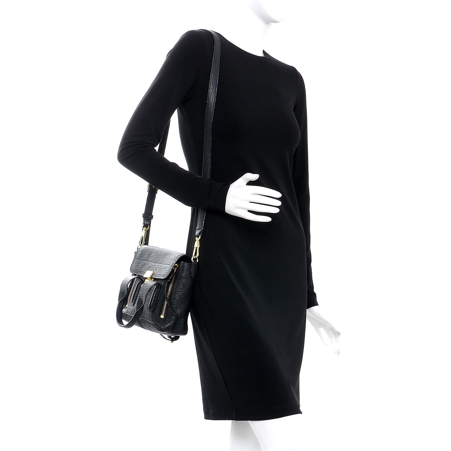3.1 Phillip Lim 3.1 Textured Calfskin Mini Pashli Satchel Black 2 of 7