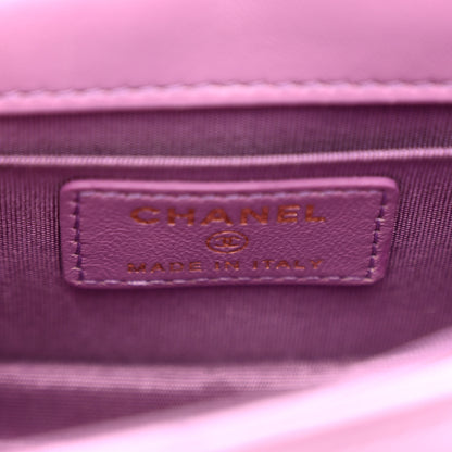Chanel Shiny Lambskin Quilted Extra Mini Flap Purple 6 of 10