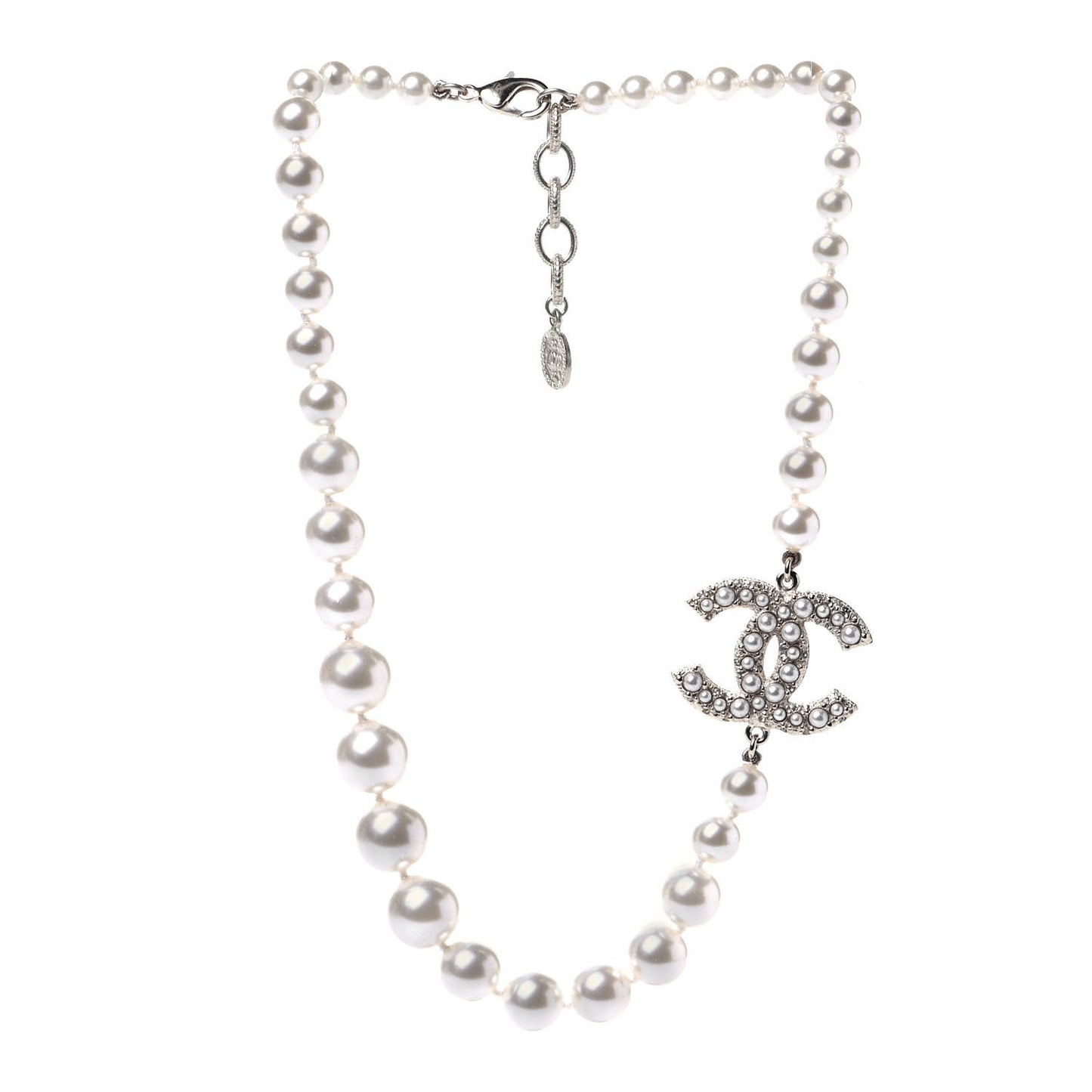 Pearl CC 100th Anniversary Necklace Light Gold