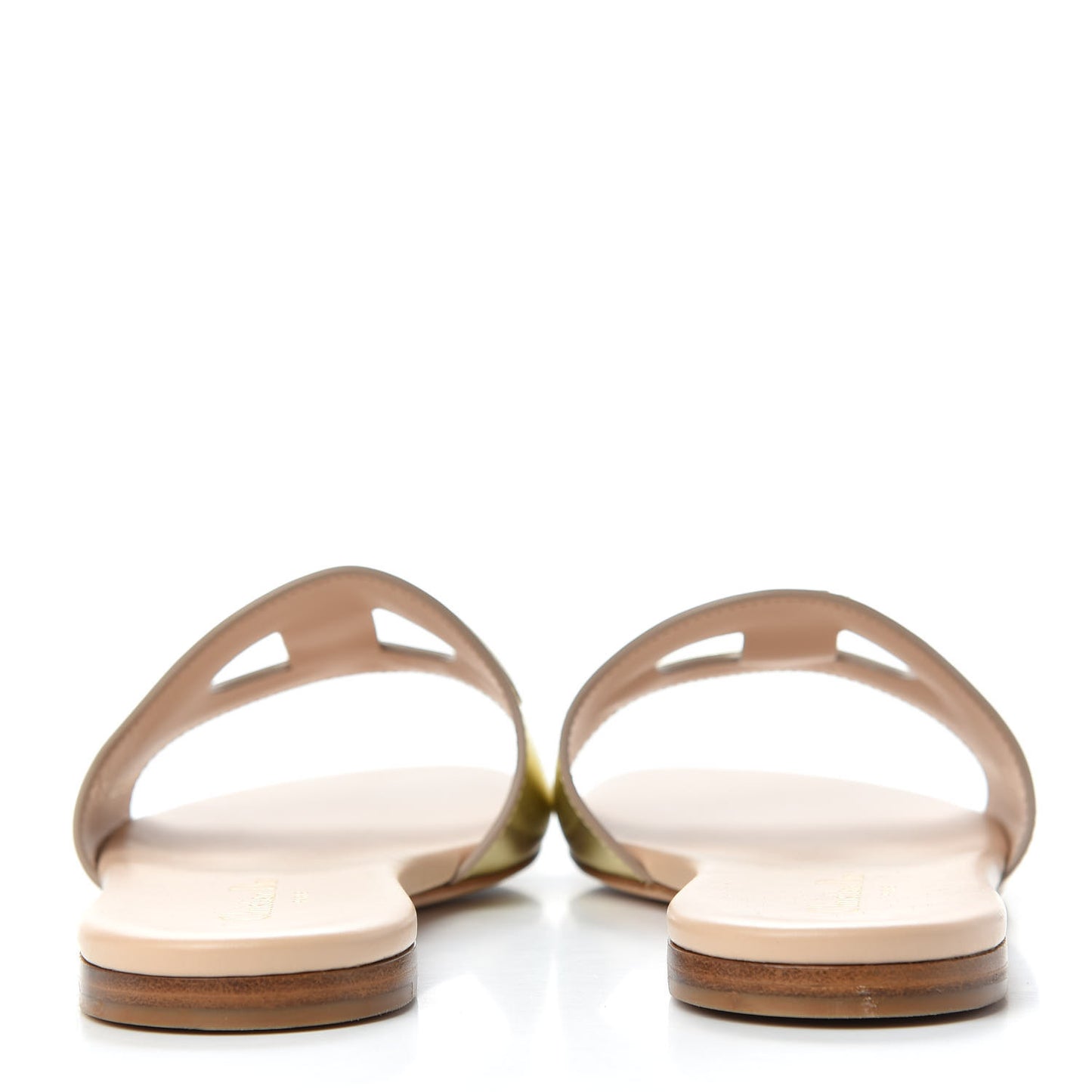 Metallic Calfskin D-Club Mule Sandal 37 Light Gold