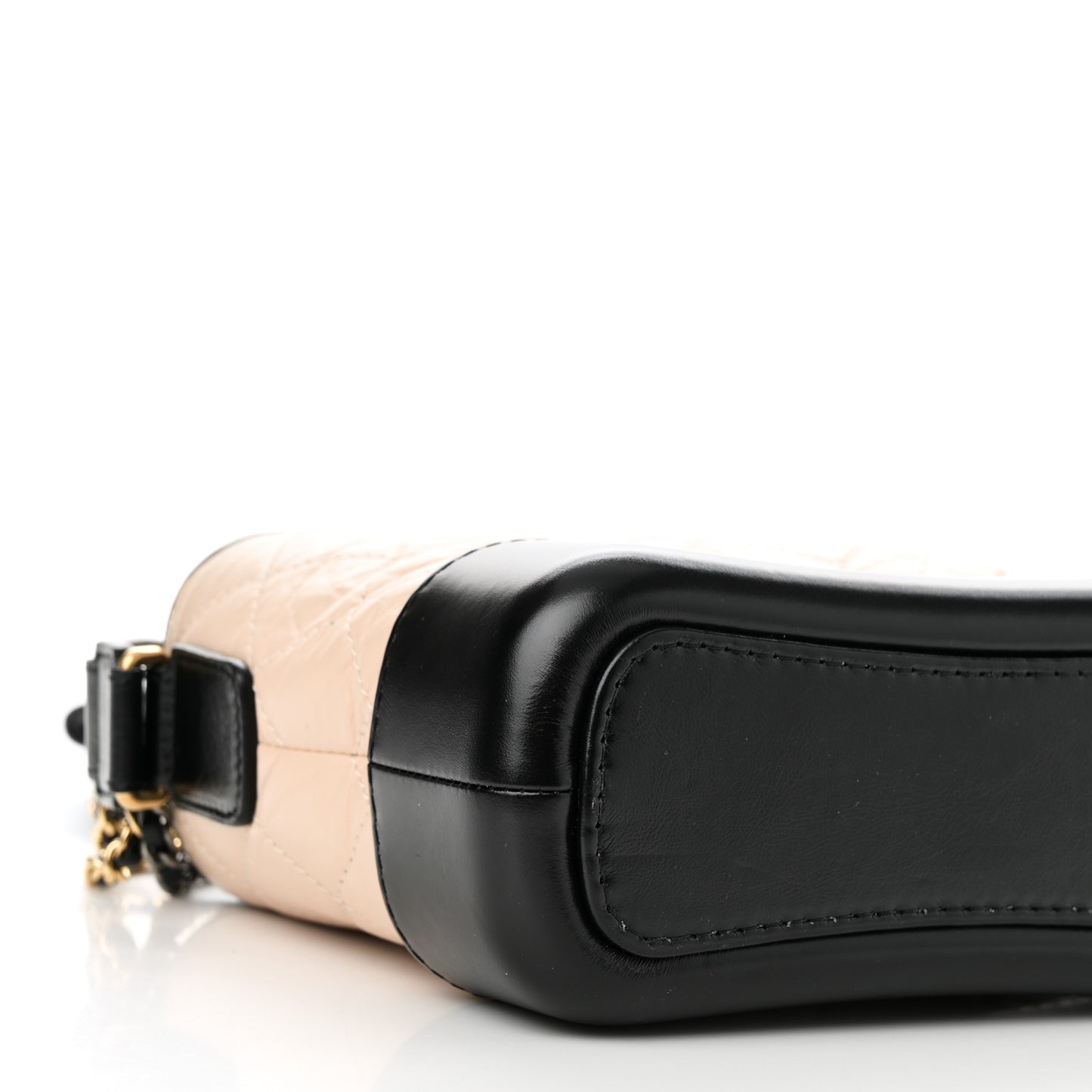 Aged Calfskin Quilted Small Gabrielle Hobo Beige Black