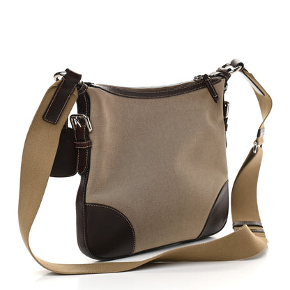 Prada Jacquard Logo Small Flat Messenger Bag Corda Bruciato 2 of 8