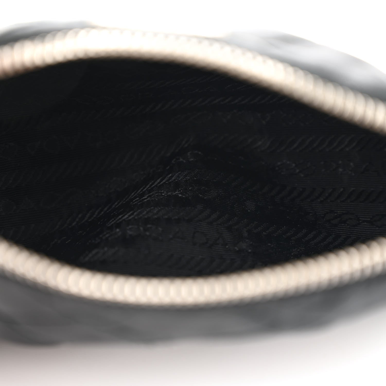 Prada Tessuto Nylon Saffiano Impunturato Quilted Barrel Pochette Black 5 of 14