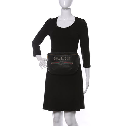 Gucci Grained Calfskin Logo Belt Bag Black 2 of 10
