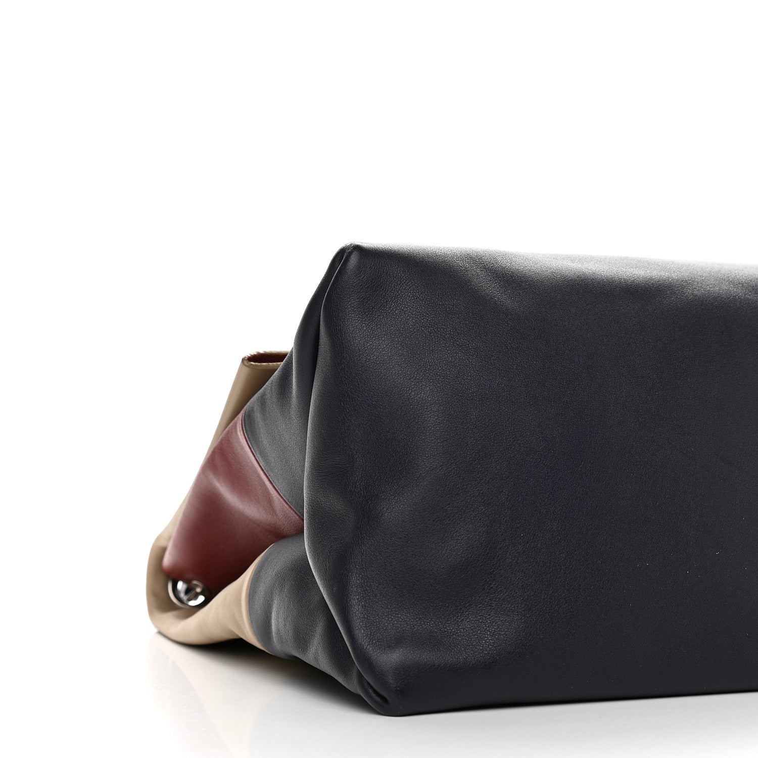 Celine Calfskin Suede All Soft Shoulder Bag Navy Burgundy 6 of 8