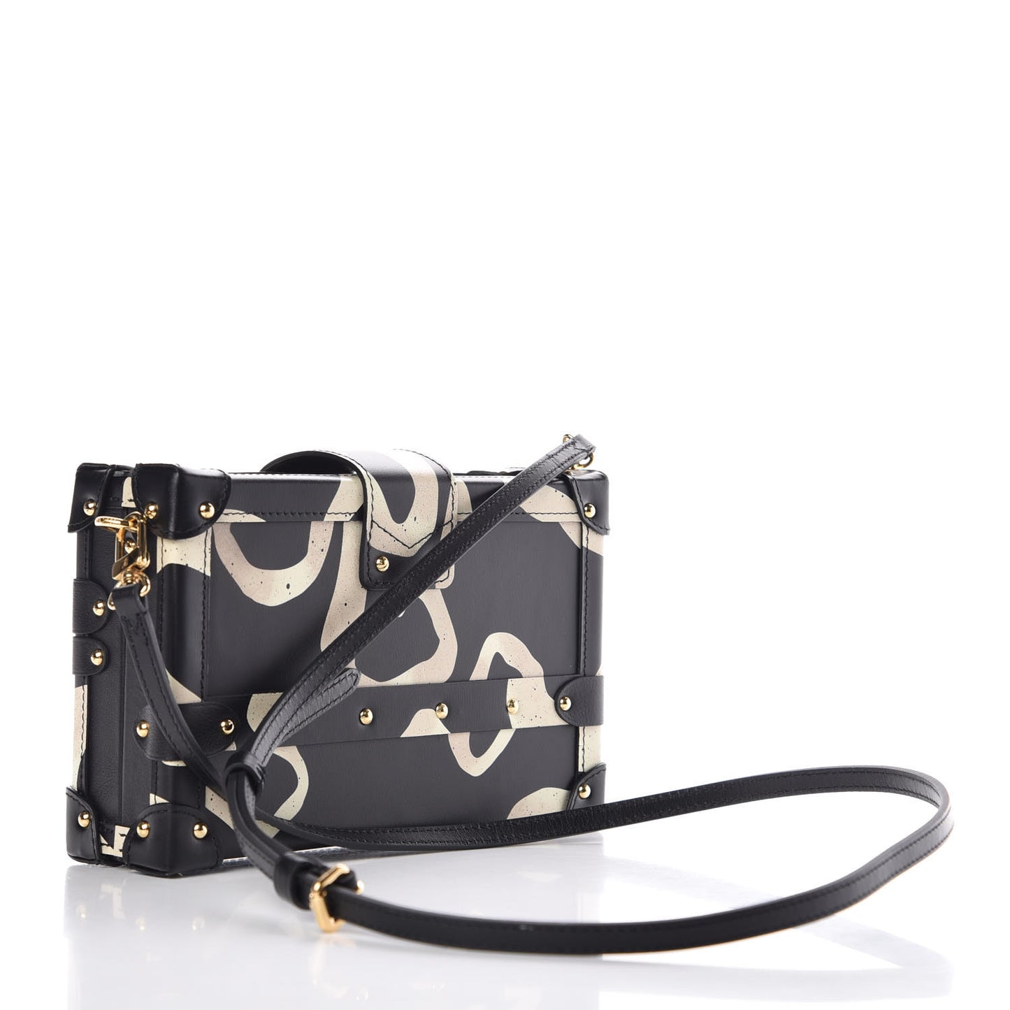Calfskin Petite Malle Black White