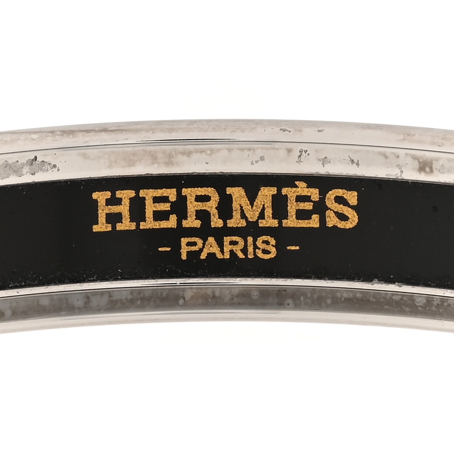 Hermes Enamel Printed Narrow Caleche Bracelet 62 White 4 of 5