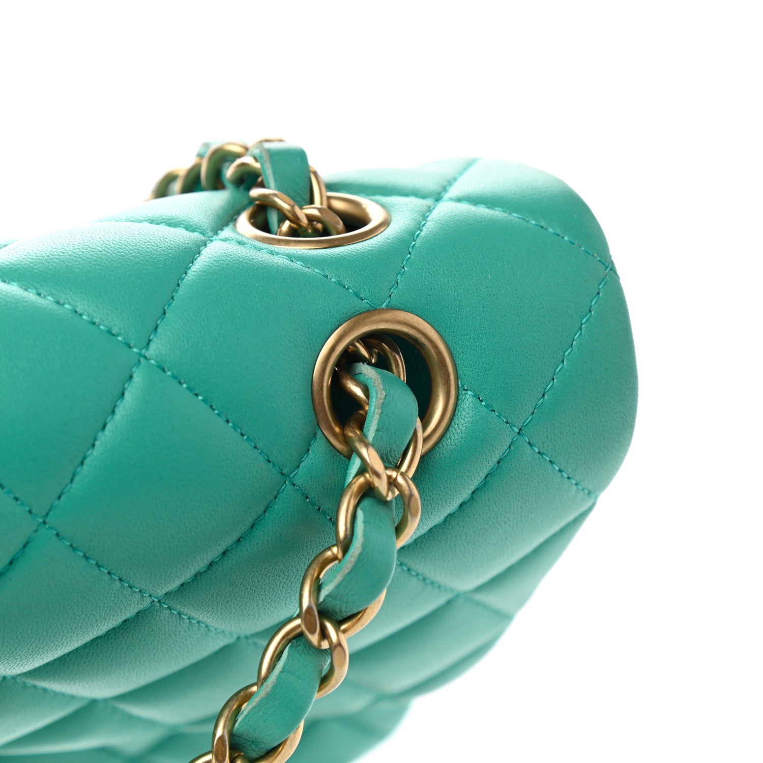 Chanel Lambskin Quilted Small Double Flap Green 12 of 12