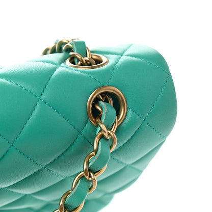 Chanel Lambskin Quilted Small Double Flap Green 12 of 12