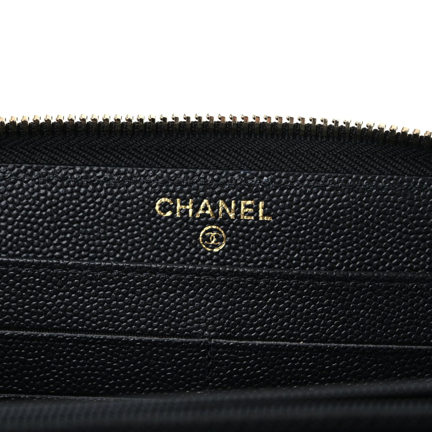 Caviar Quilted Mademoiselle Zip Around Wallet Black