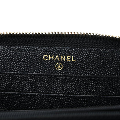 Chanel Caviar Quilted Mademoiselle Zip Around Wallet Black 6 of 7
