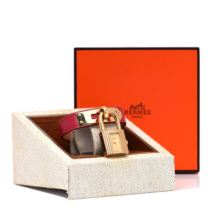 Hermes Stainless Steel Courchevel 20mm Kelly Cadena Quartz Watch Rouge 5 of 5