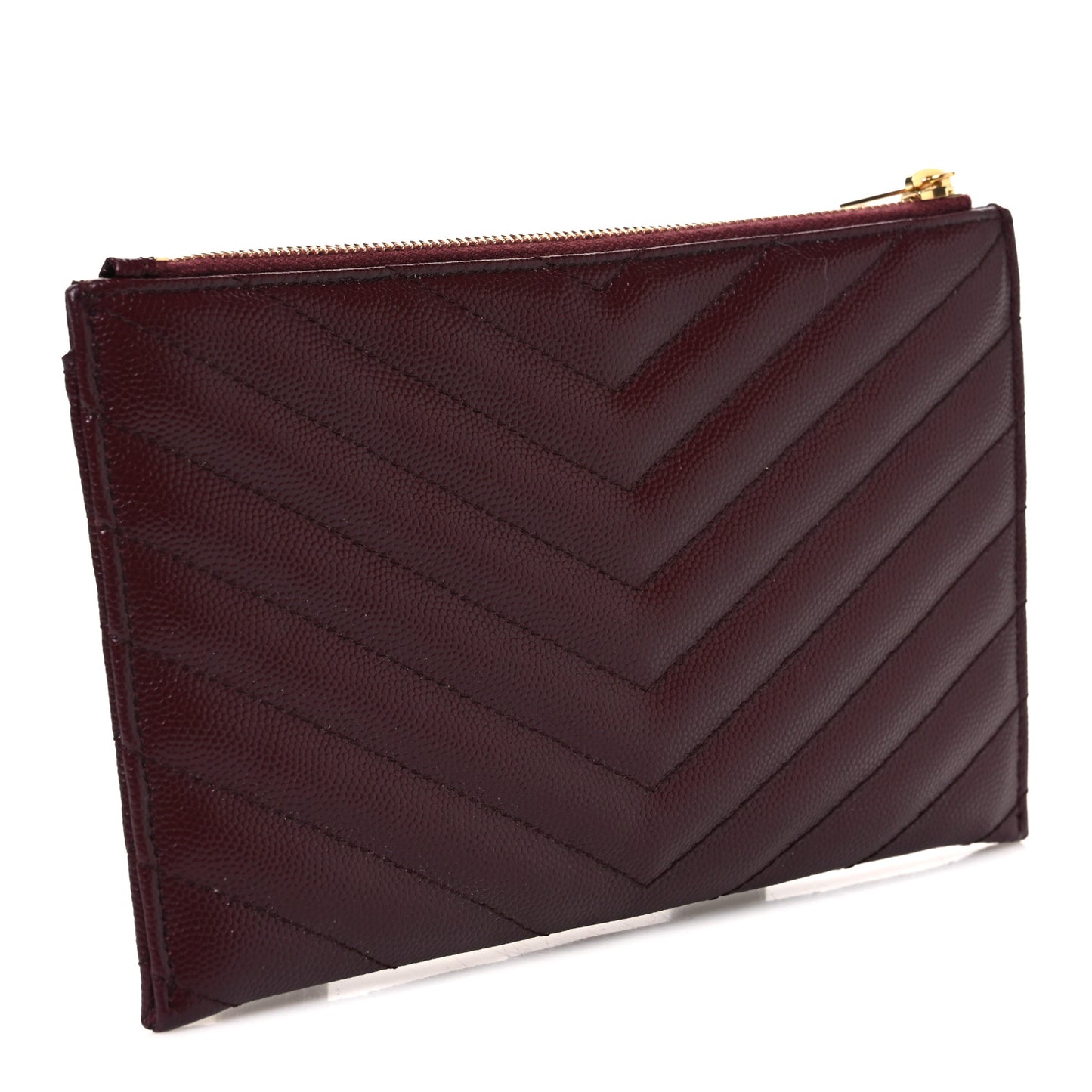 Grain De Poudre Matelasse Chevron Monogram Bill Pouch Rouge Legion