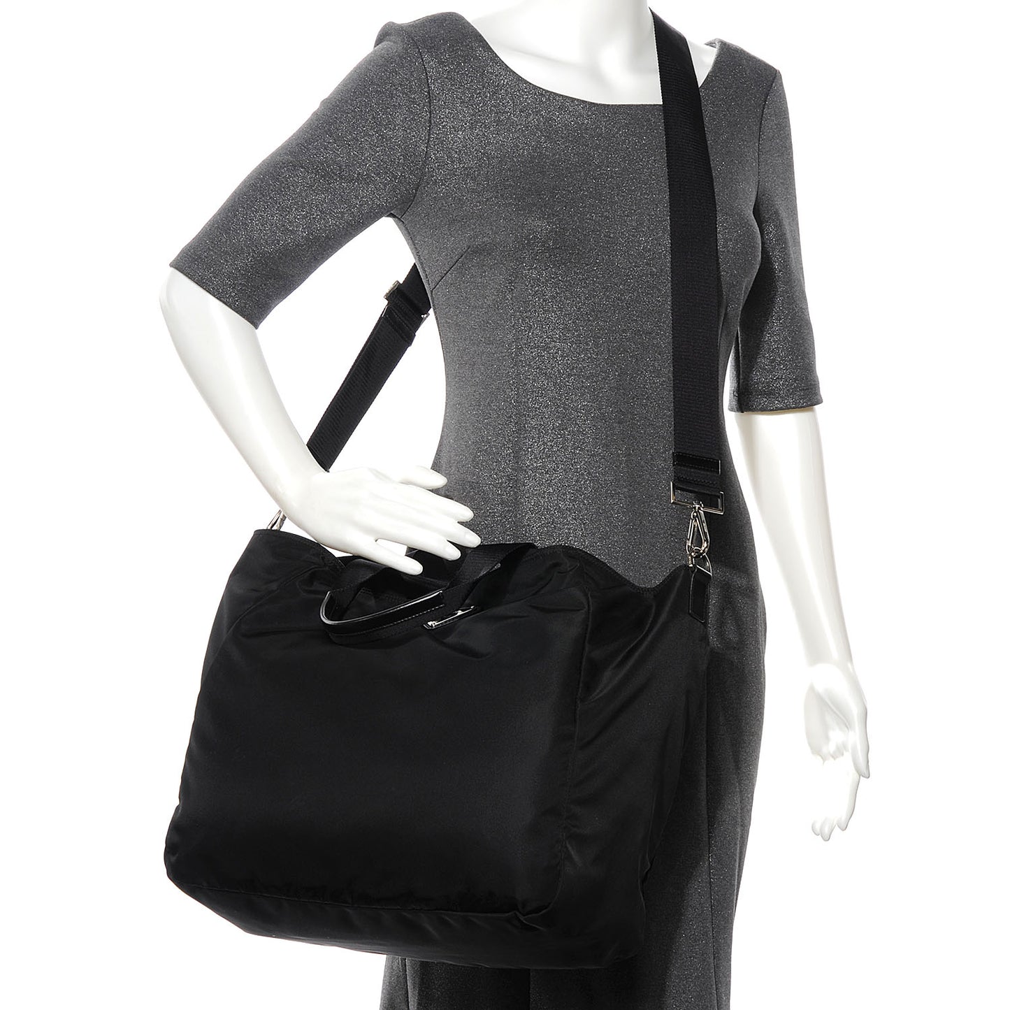 Tessuto Nylon Large Tote Nero Black