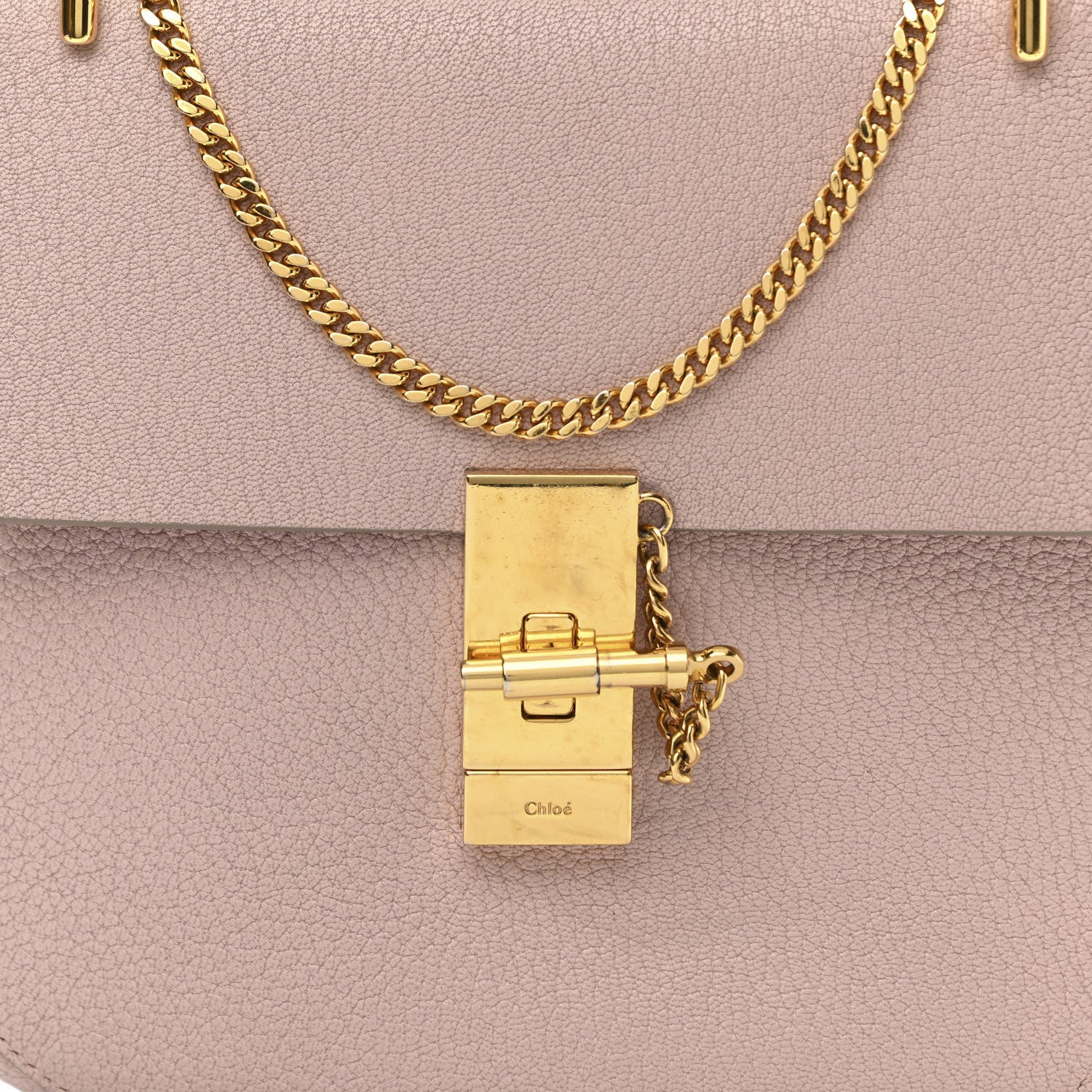 Chloe Grained Lambskin Drew Shoulder Bag Cement Pink 7 of 13