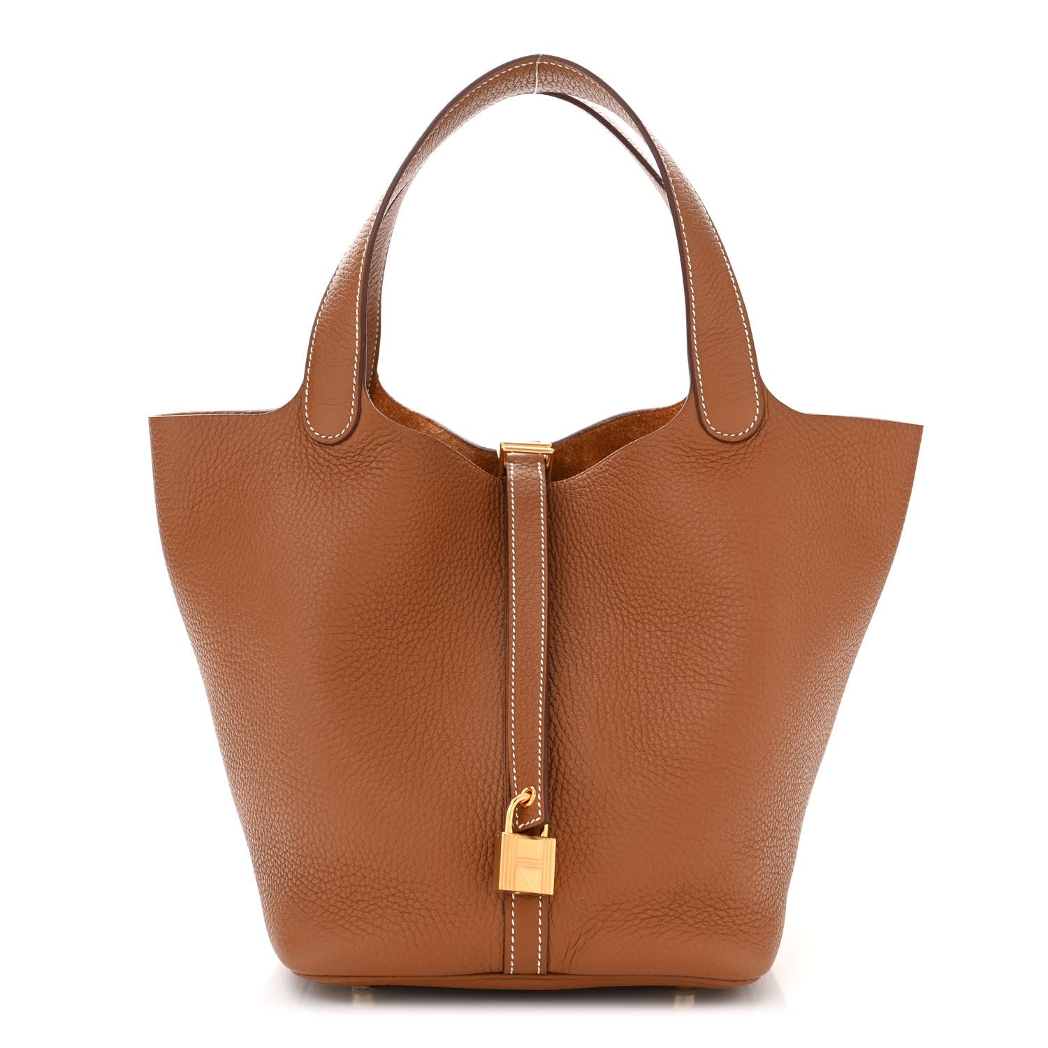 Hermes Taurillon Clemence Picotin Lock 22 MM Gold 1 of 11