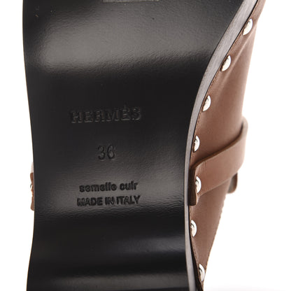 Hermes Heritage Calfskin Carlotta Mules 36 Naturel 7 of 8