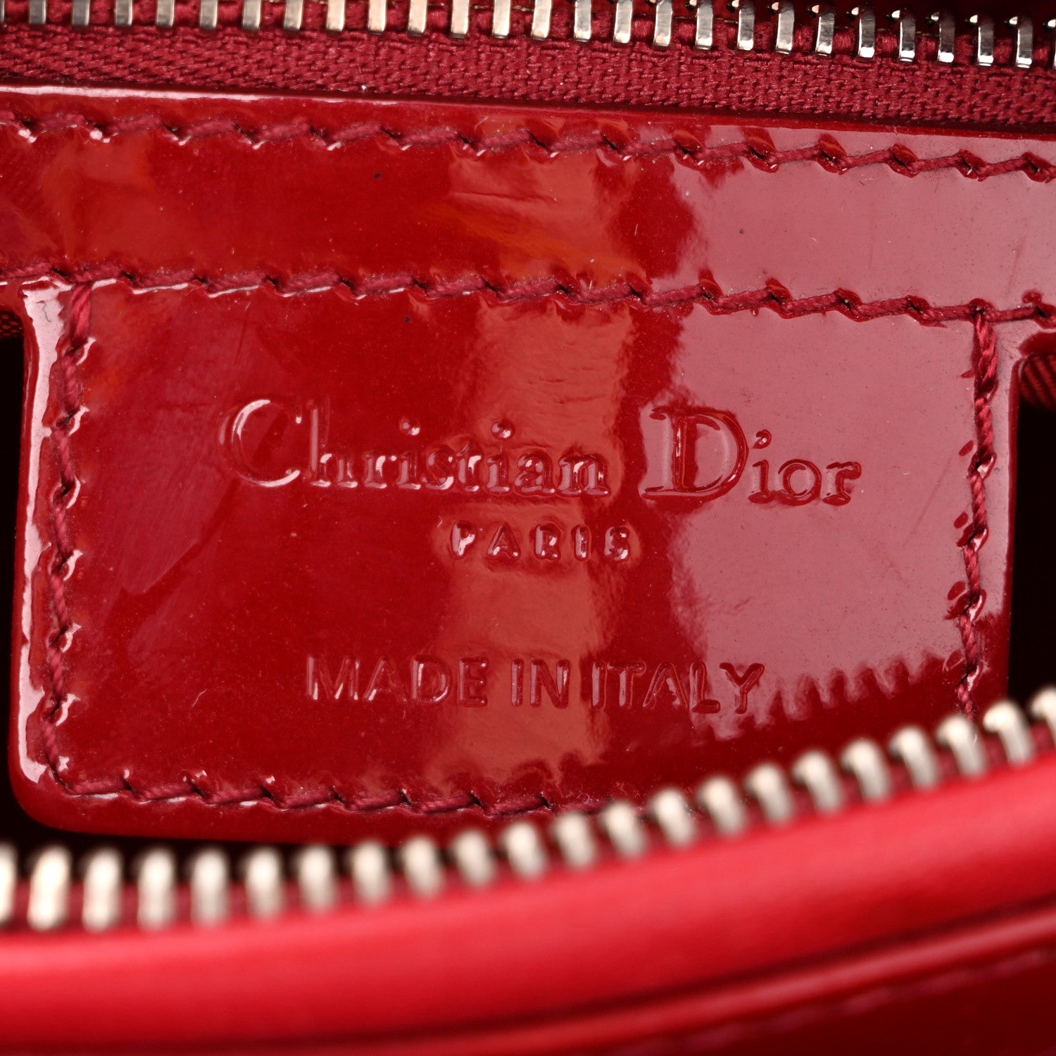 Christian Dior Patent Cannage Medium Lady Dior Red 6 of 13