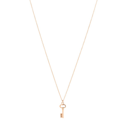 Tiffany 18K Rose Gold Mini Key Pendant Necklace 1 of 5