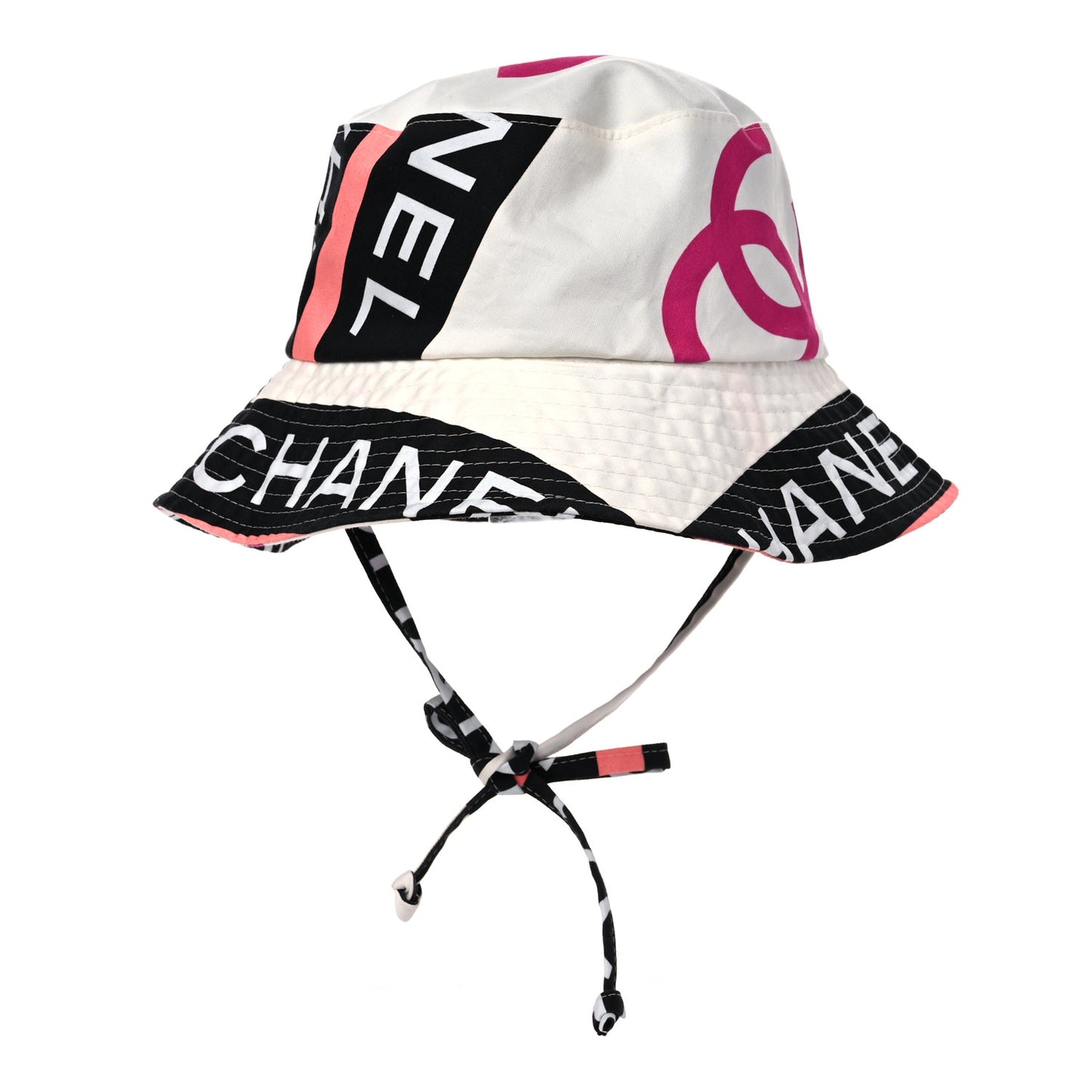Cotton Logo Cloche Hat L Ecru Black Pink