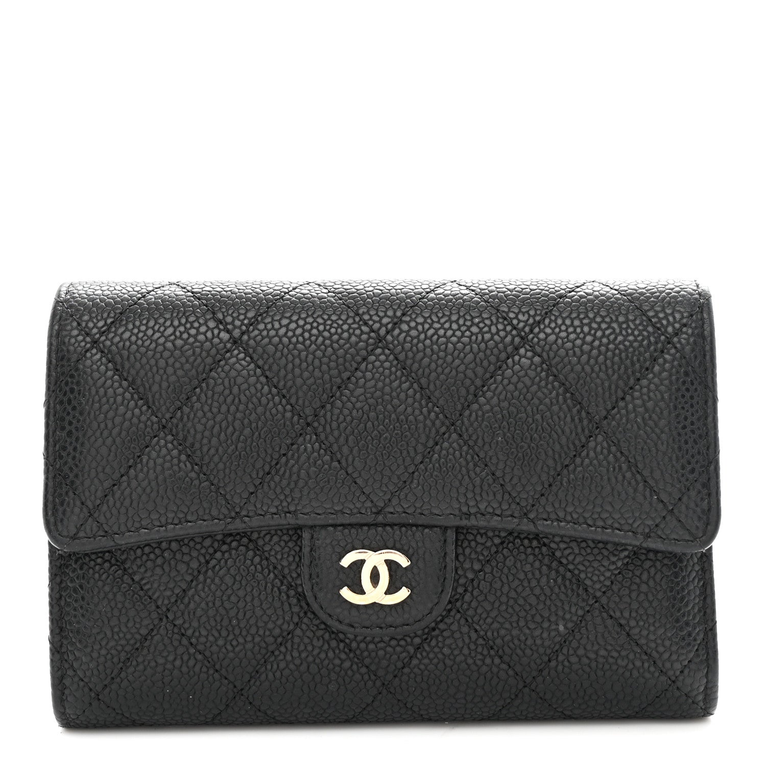 Chanel Caviar Quilted Medium Flap Wallet Black 1 of 9