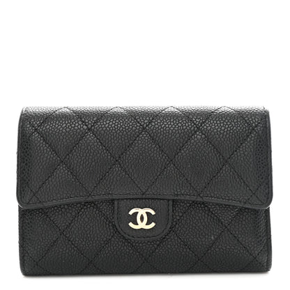 Chanel Caviar Quilted Medium Flap Wallet Black 1 of 9