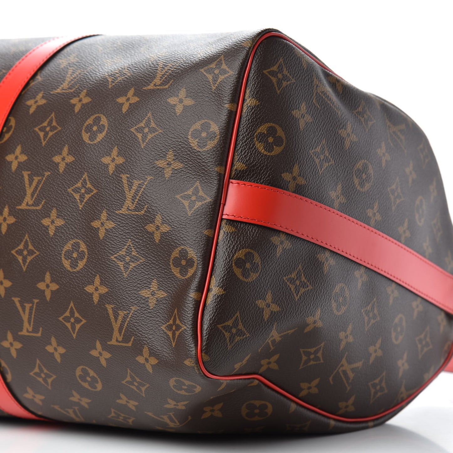 Calfskin Monogram Keepall Bandouliere 50 Coquelicot